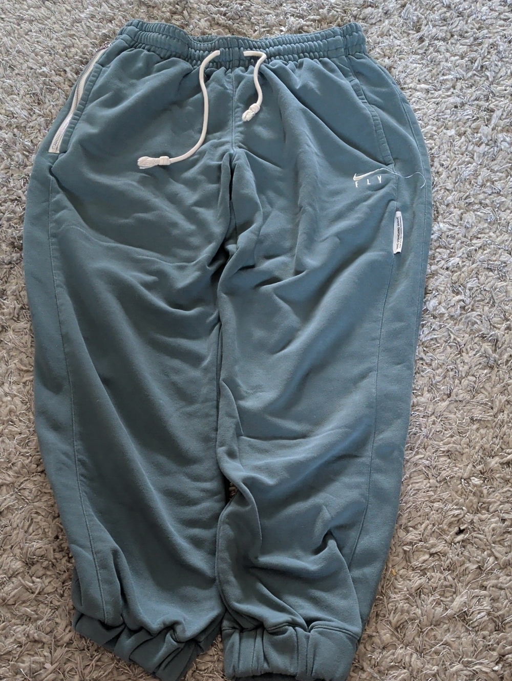 Nike Teal Track Joggers with White Drawstring